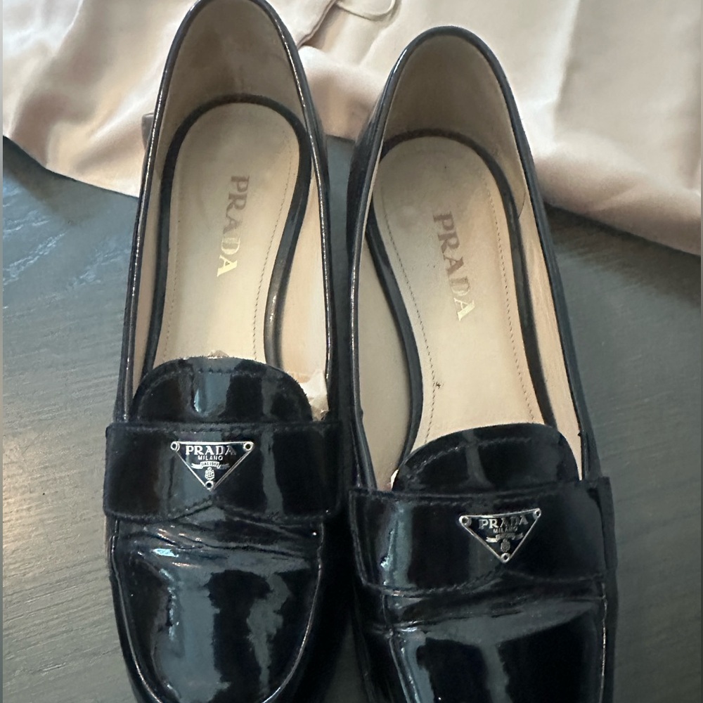 Prada Women's Glossy Black Loafers